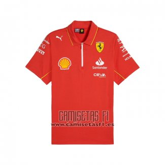 Polo del Scuderia Ferrari F1 2024 Rojo